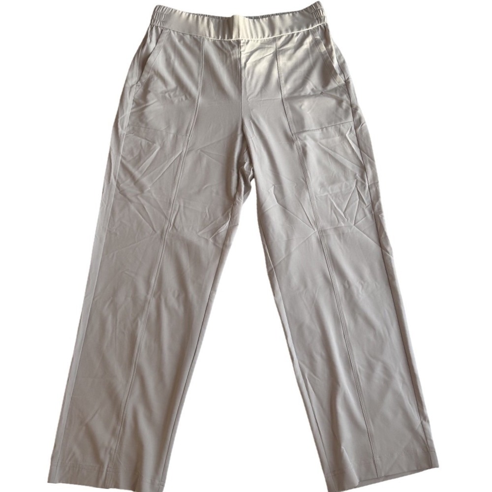 Lou & Grey Women's Softstretch Wide Leg Trousers Beige NWT Size L
